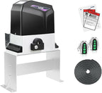 TOPENS CK1200 Automatic Sliding Gate Opener Chain Drive Electric Gate Motor for Heavy Driveway Slide Gate Up to 3400 Pounds, Security Gate Operator AC Powered with 20ft Roller Chain and Remote Control