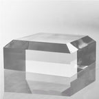 CiaoHER 2in Thickness Beveled Solid Acrylic Display Block Clear Polished Pedestal Stand Riser Solid Base (5x5)