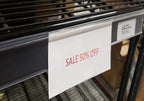 Wire Shelf Label Holders with Hinge, Label Holder with Promo Grip, Inserts, Metro Shelf Tags for Wire Shelving | 4 Feet | 20 Pack | Black
