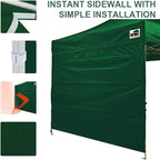 Eurmax USA 10FT Instant Canopy SunWall Pop Up Canopy Wall with Horizontal Strap ONLY,1 Pack Sidewall (Forest Green)