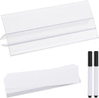 PATIKIL 3.9" x 1.7" Wire Shelf Label Holder, 30 Pack Reusable Plastic Price Tag Display Clip for 0.28" to 0.47" Thick Shelves with Paper Inserts Pens for Home Market Store, Clear