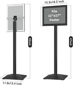3Packs Heavy Duty Adjustable Pedestal Poster Sign Stand, 11x17 Aluminum Open Floor Standing Sign Holder for Vertical and Horizontal View Display, Black