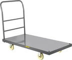 VEVOR Platform Truck, 2000 lbs Capacity Steel Flatbed Cart, 47" Length x 24" Width x 32" Height Flat Dolly, Hand Trucks with 5" Nylon Casters, Heavy-Duty Utility Push Carts for Luggage Moving