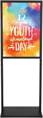 Sign Holder Stand, heavy Duty Pedestal poster for display,18×24 inch slide-in double sided banner poster floor sign holder for indoor Display (18×24)