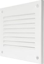 Repa Market 5-Pack 4x4 Inch Air Vent Cover/White Galvanized Steel Louvered Grill Cover with Mesh Screen/Wall or Ceiling Vent/Durable Flush Mount HVAC Register for Indoor and Outdoor Ventilation