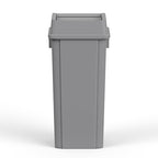 23 Gallon Gray Square Commercial Trash Garbage Can with Lid | Outdoor Office Restaurant School Kitchen