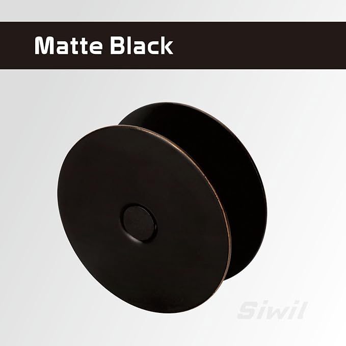 Door Hole Cover Plate, 2-5/8" Diameter Solid Steel, Hole Filler Plate (2, Matte Black)