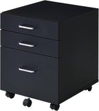 File Cabinet,3 Drawers Filing Cabinet for Home Office,Storage Drawers,with Wheels,Rolling Mobile,Printer Stand,Office,WorkHanging File Folders,19" L x 16" W x 22" H,Black