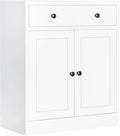 BESFUR Metal Storage Cabinet with Doors and 1 Drawer, 32” Metal Cabinet for Classroom, Home and Office - White