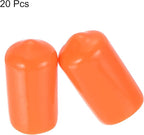 uxcell 20pcs Rubber End Caps 12mm(1/2 inch) ID Vinyl Round Tube Bolt Cap Cover Screw Thread Protectors Orange