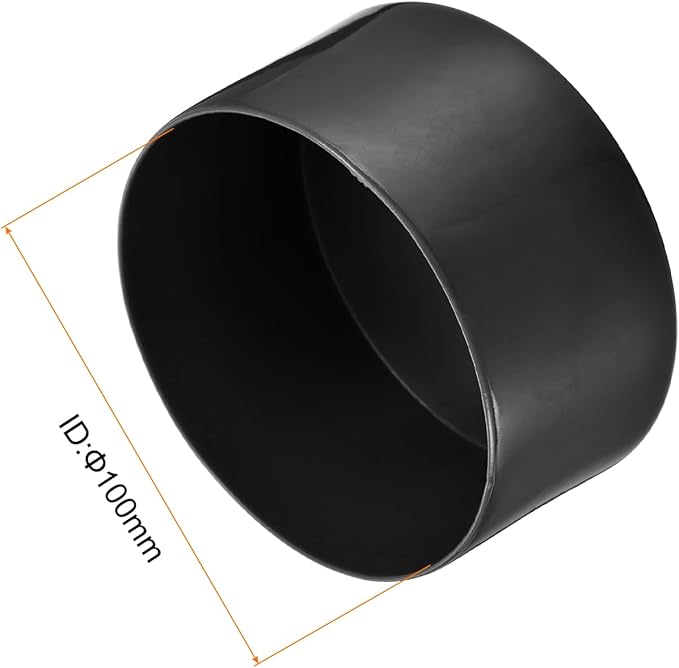 uxcell 5pcs Rubber End Caps 3 15/16"(100mm) ID Vinyl PVC Round Tube Bolt Cap Cover Screw Thread Protectors Black