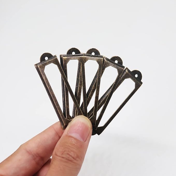 40-Pack Office Library File Drawer Cabinet Card Tag Label Holder Metal Frame (Antique Bronze)