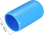 uxcell 20pcs Rubber End Caps 10mm(3/8") ID Vinyl PVC Round Tube Bolt Cap Cover Screw Thread Protectors,Light Blue