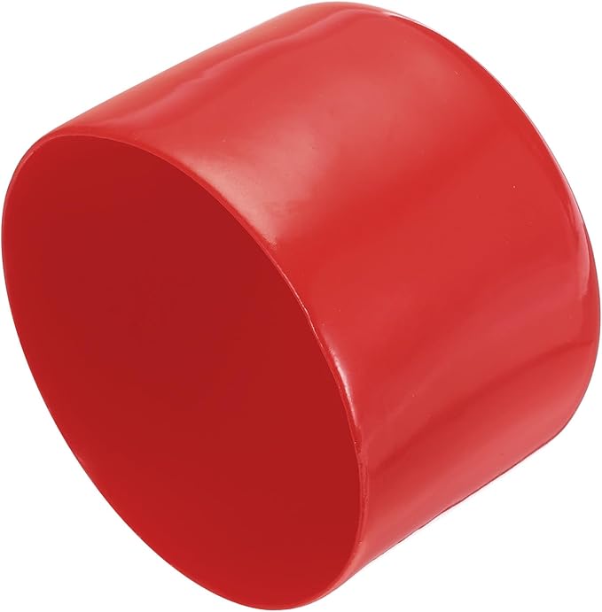 uxcell 4pcs Rubber End Caps 56mm ID Vinyl Round End Cap Cover Screw Thread Protectors Red, 40mm Height