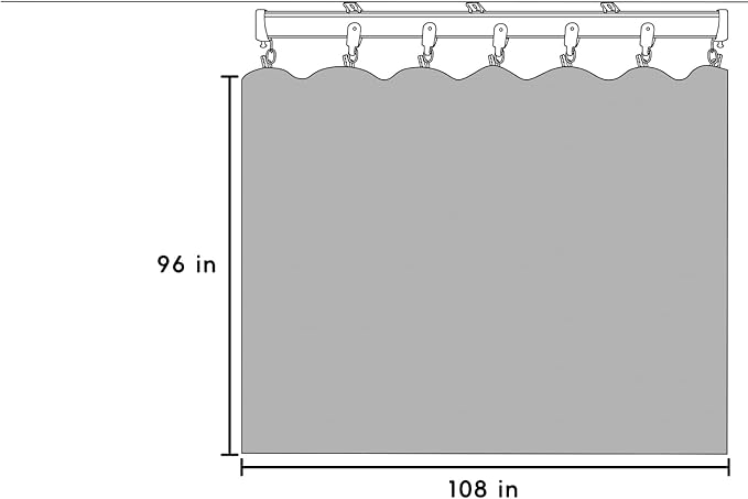 Room Divider Blackout Curtains Flexible Sliding Tracks Sets Ceiling Mounted Rod Window Curtain Privacy Separation for Bedroom Living Rooms,1 Panel Black Drape and Black Track Set-W108xH96 in
