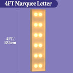 Marquee Letters 4 Feet Tall, 4FT Large Light up Letters I, Big Sign I with Warm White Light for Birthday Wedding Proposal Engagement Graduation Party Backdrop Decorations