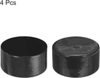 uxcell 4pcs Rubber End Caps 100mm ID Vinyl Round End Cap Cover Screw Thread Protectors Black, 50mm Height