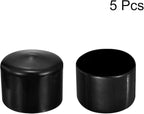 uxcell 5pcs Rubber End Caps 2 3/8"(60mm) ID Vinyl PVC Round Tube Bolt Cap Cover Screw Thread Protectors Black