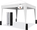 SANWAY 10x10 Pop up Canopy Tent, One-Button, Outdoor Instant Canopy Protable for Events, Camping, Parties, Vendor, Beach Tent - White