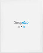 SnapeZo Poster Frame 36x48 Inches, White 1.7 Inch Aluminum Profile, Front-Loading Snap Frame, Wall Mounting, Wide Series