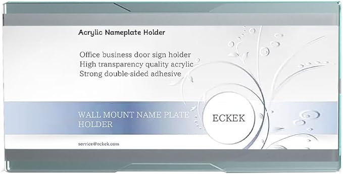 Wall Mount Acrylic Nameplate Holder Office Business Door Sign Holder with Adhesive Tape (11.69×3.54inches/29.7×9cm)