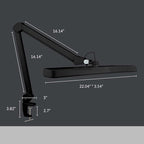 Neatfi (New Model) XL 2,500 Lumens LED Task Lamp with Clamp, 5 Light Modes, 3000-6000K Correlated Color Temperature, 30W, Dimmable, 324 Pcs SMD LED, Desk Light for Home, Office (CCT, Black)
