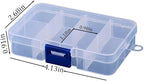 3pcs Clear Storage Small Parts Organizer Box Storage Bin With Dividers Multi Compartment for Beads Art DIY Tackle Box Organizer (8 - compartment in length)