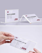 Self Adhesive Label Holder Acrylic Price Tag Displays Sign Holder L-Shape Table Top Sign Stand 10 Pack (60*40mm/2.36*1.57inches)