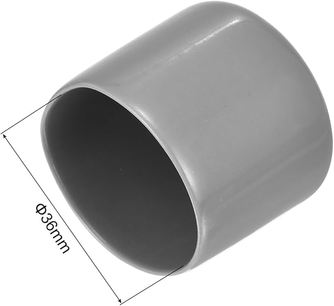 uxcell 10pcs Rubber End Caps 36mm ID Vinyl Round End Cap Cover Screw Thread Protector Light Grey