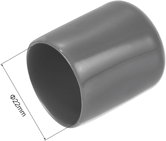 uxcell 10pcs Rubber End Caps 22mm ID Vinyl Round End Cap Cover Screw Thread Protectors Dark Grey