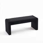 Velvet Entryway Bench End of Bed Bench Upholstered Modern Window Bench Comfy Ottoman for Dining Room/Bedroom/Living Room/Hallway/Indoor (Black)