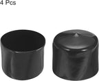 uxcell 4pcs Rubber End Caps 46mm ID Vinyl Round End Cap Cover Screw Thread Protectors Black, 40mm Height