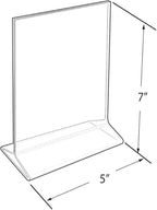 Azar 142710 5-Inch Width by 7-Inch Height Vertical Top Load Acrylic Sign Holder, 10-Pack