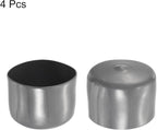 uxcell 4pcs Rubber End Caps 60mm(2 3/8") ID Vinyl Round End Cap Cover Screw Thread Protectors Dark Grey, 40mm Height