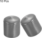 uxcell 10pcs Rubber End Caps 31mm(1.2") ID Vinyl Round End Cap Cover Screw Thread Protectors Dark Grey
