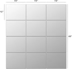 Ruomeng Home Gym Mirror Tiles 12" x 15" x 12Pcs Wall Mounted Mirror, Frameless Mirror Tiles for Home Gym, Bedroom, Door