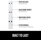 GORILLA GRIP Over the Door Shoe Organizer, 12 Large Breathable Mesh Pockets, Space Saving Hanging Storage Holder, 2 Hook Closet Rack Hanger, Hangs on Closets for Shoes, Accessories, 64H x 9.5W White