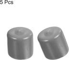 uxcell 5pcs Rubber End Caps Protective Caps 26mm ID Vinyl PVC Round Tube Bolt Cap Cover Screw Thread Protectors Light Gray