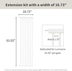 Lumizone Extra Tall Cat Gate Extension Kit 61.02" High Pressure Mounted 2025 New 16.73" Extra Wide 1.37" Gap No Drilling Tall Pet Gate for Dogs (White, 61.02" H x 16.73" W, Extension)