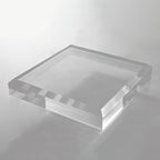 CiaoHER 2in Thickness Beveled Solid Acrylic Display Block Clear Polished Pedestal Stand Riser Solid Base (12x12)