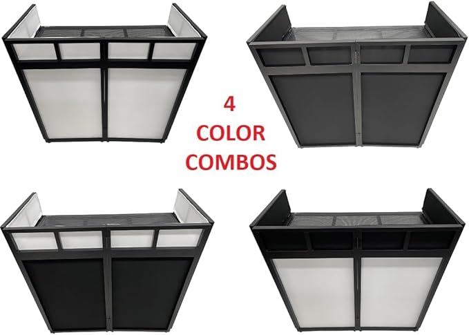 Cedarslink BEAST-8 Large 46" Wide DJ Event Facade White/Black Scrim Booth+ UPPER/LOWER COLOR MIXING INCLUDED! All Aluminum Build only 22 LB