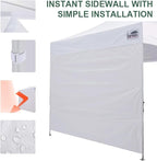 Eurmax USA 10FT Instant Canopy SunWall Pop Up Canopy Wall with Horizontal Strap for Eurmax ONLY,1 Pack Sidewall (White)