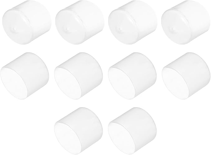 uxcell 10pcs Rubber End Caps 35mm(1.4") ID Vinyl Round End Cap Cover Screw Thread Protectors Clear