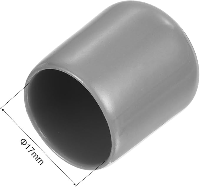 uxcell 10pcs Rubber End Caps 17mm ID Vinyl Round End Cap Cover Screw Thread Protector Light Grey