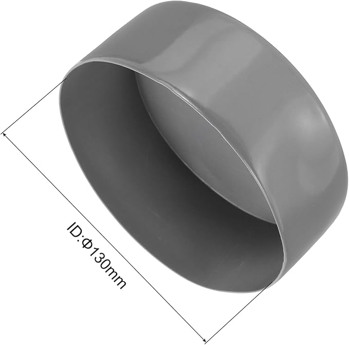 uxcell 4pcs Rubber End Caps 130mm ID Vinyl Round End Cap Cover Screw Thread Protectors Light Gray, 50mm Height