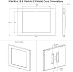 TABcare Locking Security Metal Case for Apple iPad Air 13" 2024 6th gen. for Kiosk, POS, Store, Show Display (White, iPad Air 13 2024)