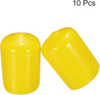 uxcell 10pcs Rubber End Caps 15mm ID Vinyl Round End Cap Cover Screw Thread Protectors, Yellow