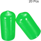 uxcell 20pcs Rubber End Caps 10mm(3/8") ID Vinyl PVC Round Tube Bolt Cap Cover Screw Thread Protectors Green