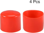uxcell 4pcs Rubber End Caps 40mm ID Vinyl Round End Cap Cover Screw Thread Protectors Red, 40mm Height