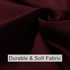 JIUZHEN Blackout Curtains for Bedroom - Thermal Insulated Room Darkening Rod Pocket Curtains for Living Room, Set of 2 Panels with Tiebacks, 60 x 72 Inch Length, Burgundy